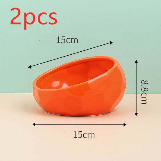 Ceramic Pet Bowl with Wood Stand