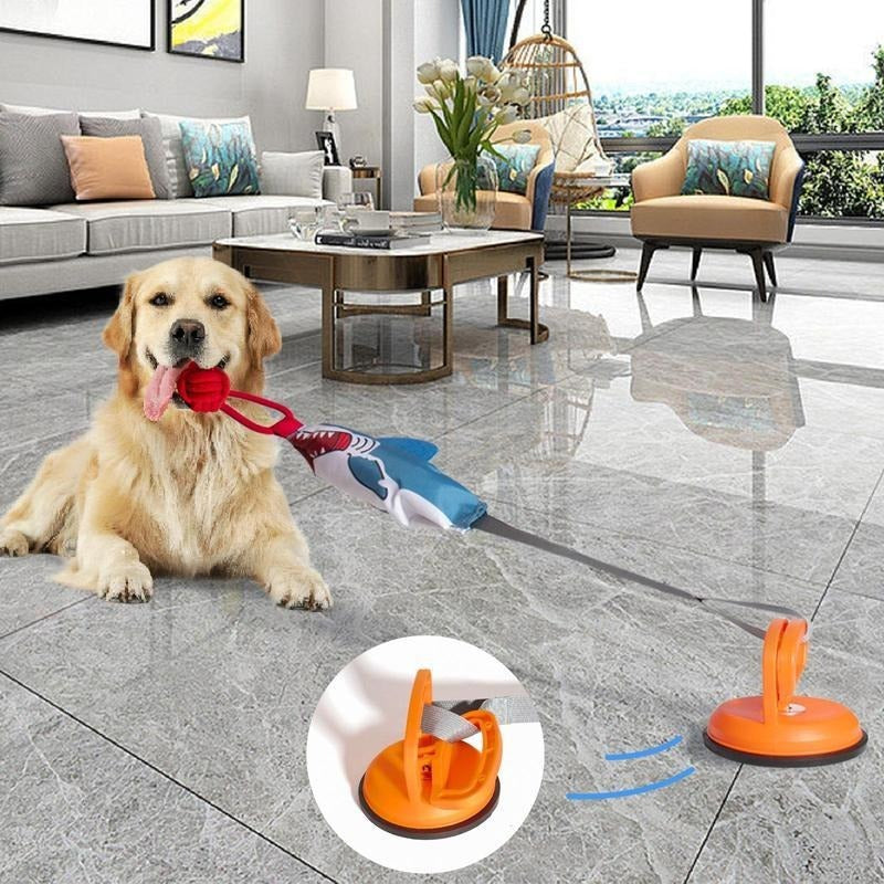 Shark Suction Cup Tug Toy-Fun Rope Chew for Dogs