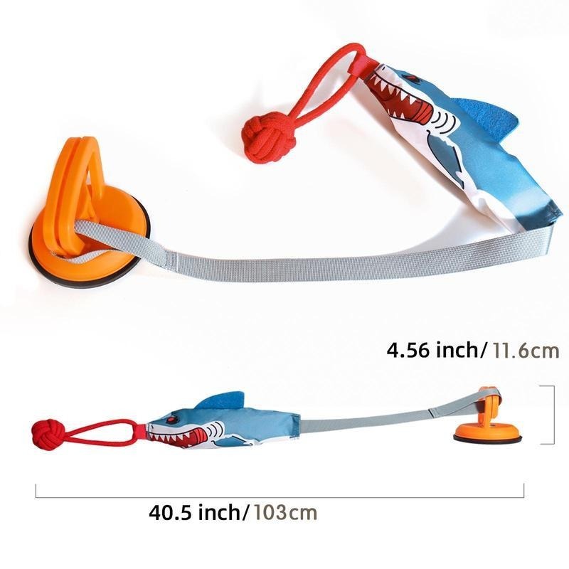Shark Suction Cup Tug Toy-Fun Rope Chew for Dogs
