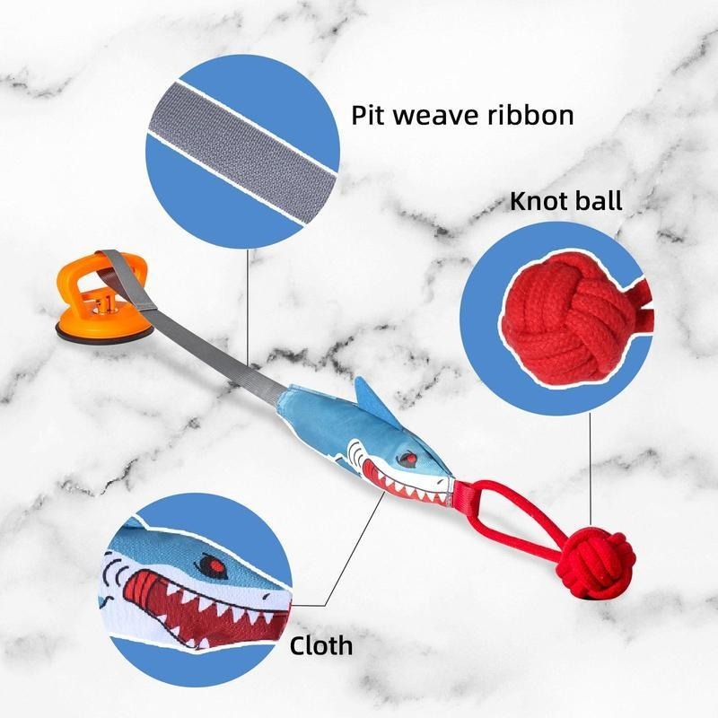 Shark Suction Cup Tug Toy-Fun Rope Chew for Dogs