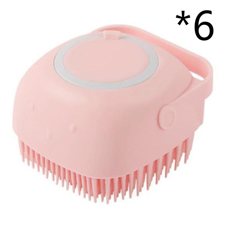 Silicone Dog Bath Brush 2-in-1 Grooming & Shampoo Dispenser