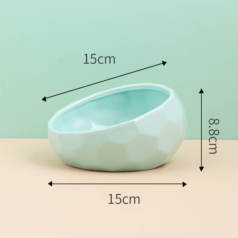 Ceramic Pet Bowl with Wood Stand