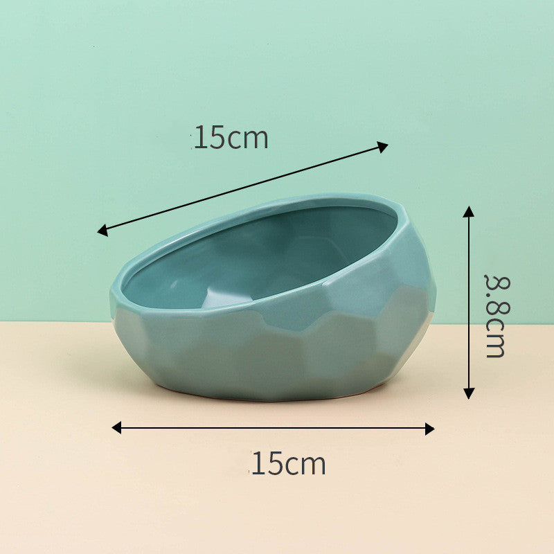Ceramic Pet Bowl with Wood Stand