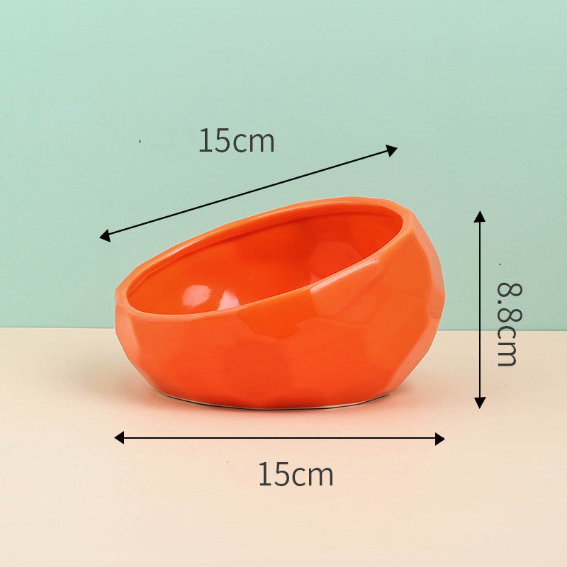 Ceramic Pet Bowl with Wood Stand