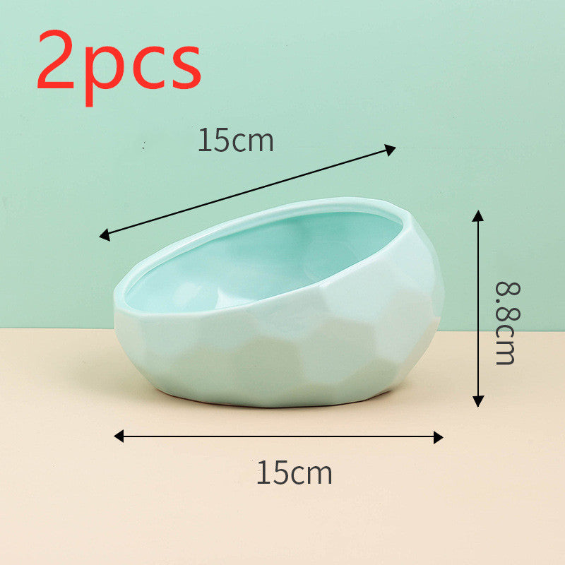 Ceramic Pet Bowl with Wood Stand