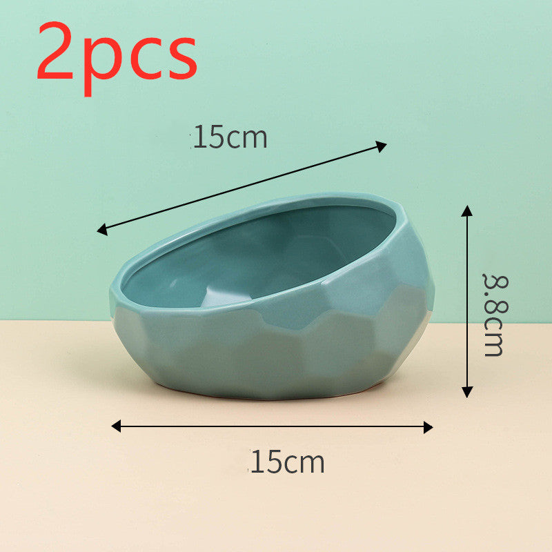 Ceramic Pet Bowl with Wood Stand