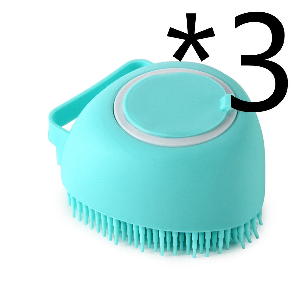 Silicone Dog Bath Brush 2-in-1 Grooming & Shampoo Dispenser