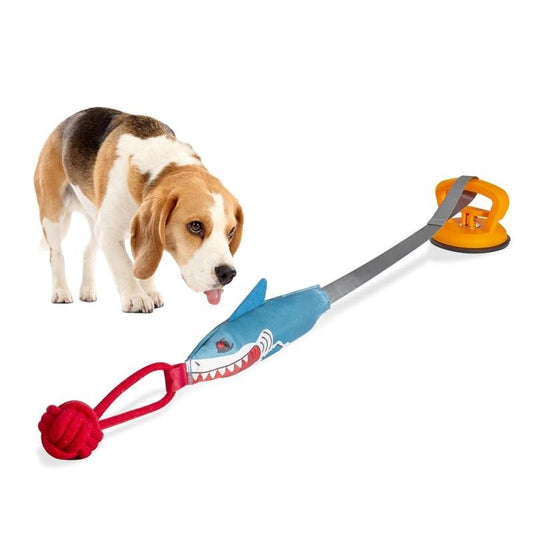 Shark Suction Cup Tug Toy-Fun Rope Chew for Dogs