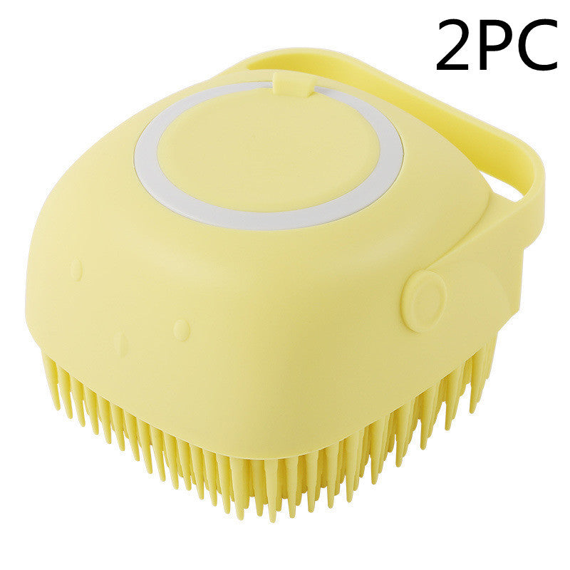 Silicone Dog Bath Brush 2-in-1 Grooming & Shampoo Dispenser
