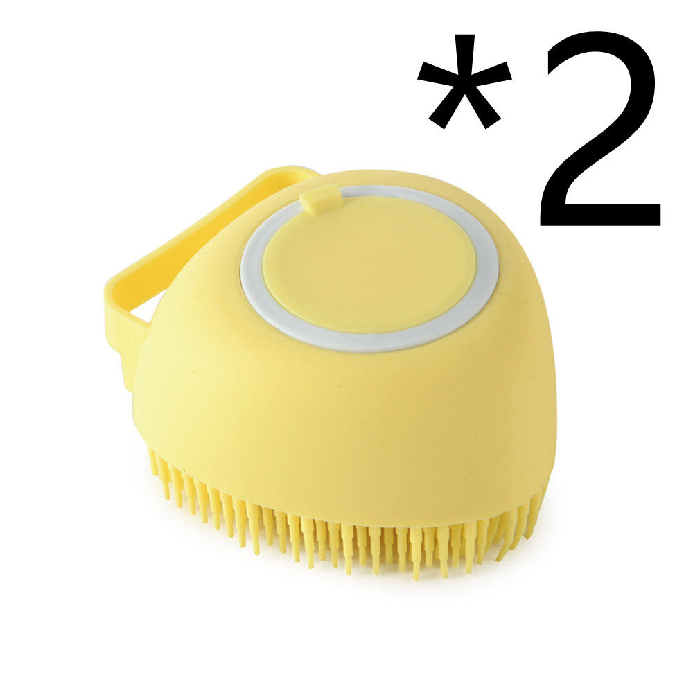 Silicone Dog Bath Brush 2-in-1 Grooming & Shampoo Dispenser