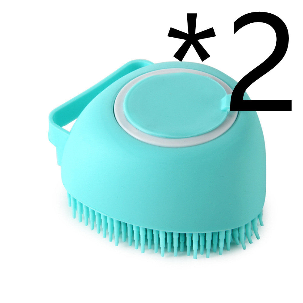 Silicone Dog Bath Brush 2-in-1 Grooming & Shampoo Dispenser