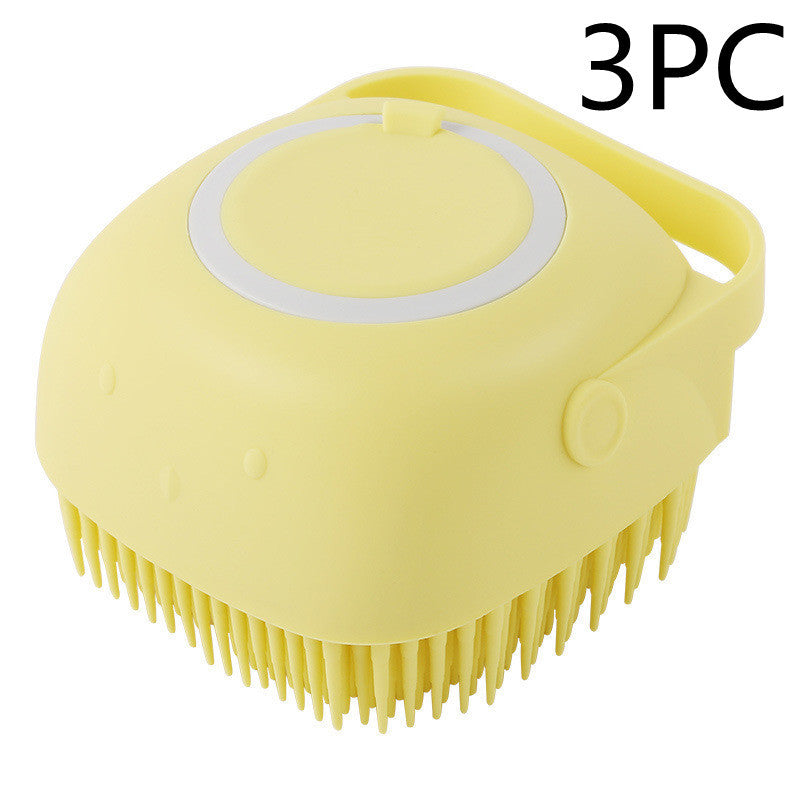 Silicone Dog Bath Brush 2-in-1 Grooming & Shampoo Dispenser