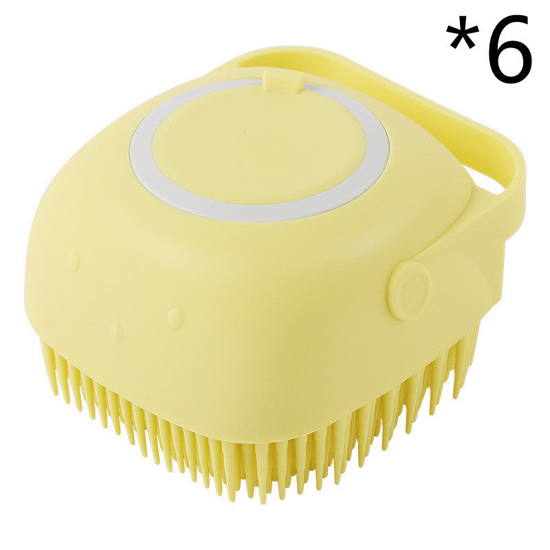 Silicone Dog Bath Brush 2-in-1 Grooming & Shampoo Dispenser