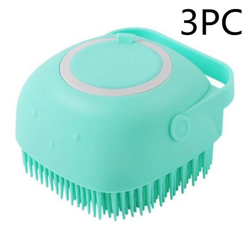 Silicone Dog Bath Brush 2-in-1 Grooming & Shampoo Dispenser