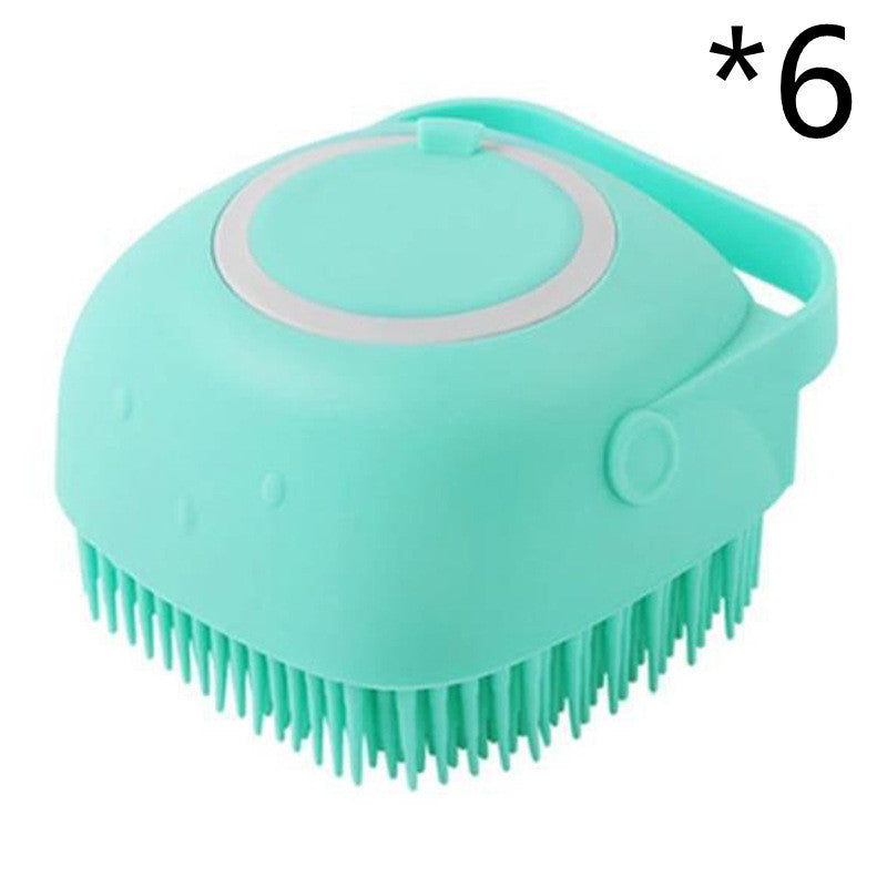 Silicone Dog Bath Brush 2-in-1 Grooming & Shampoo Dispenser
