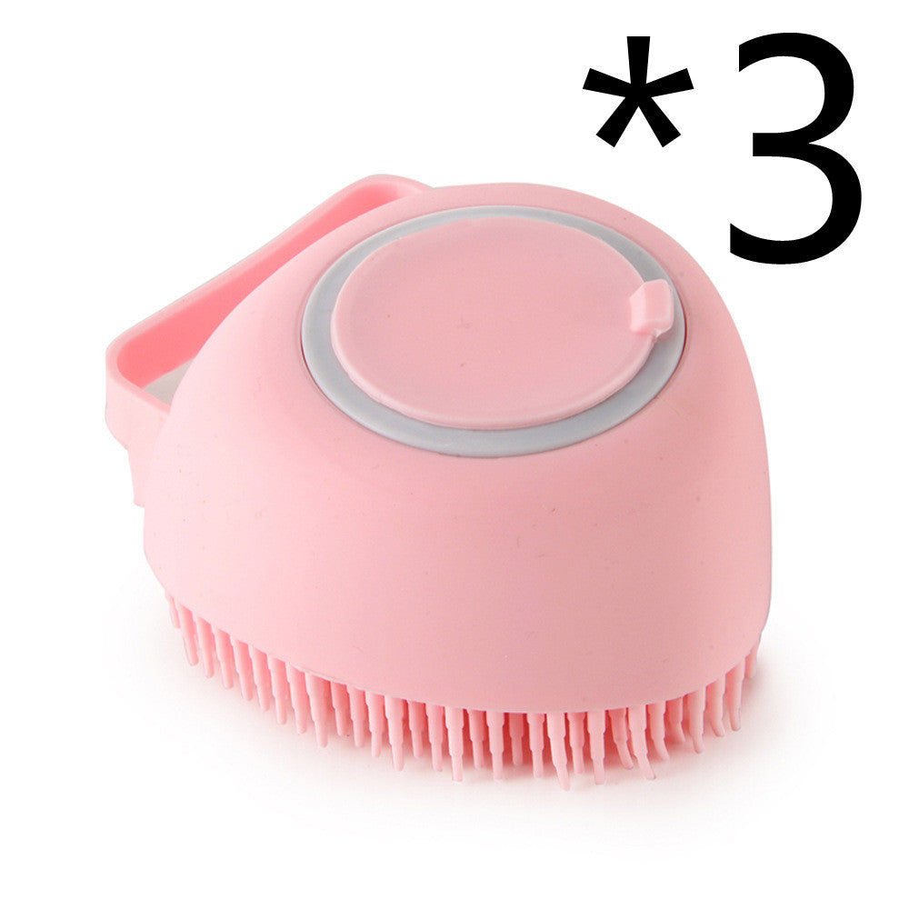 Silicone Dog Bath Brush 2-in-1 Grooming & Shampoo Dispenser