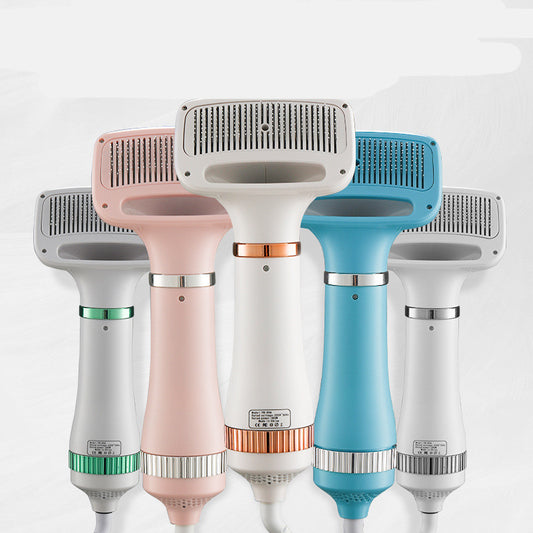 2-in-1 Pet Hair Dryer & Grooming Brush – Quiet & Fast Drying for Dogs and Cats