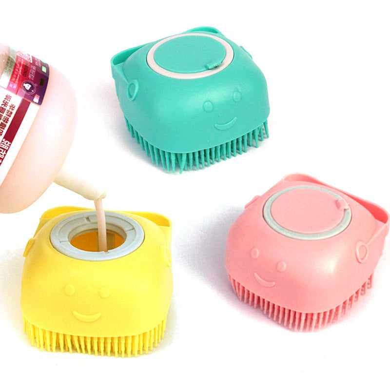 Silicone Dog Bath Brush 2-in-1 Grooming & Shampoo Dispenser