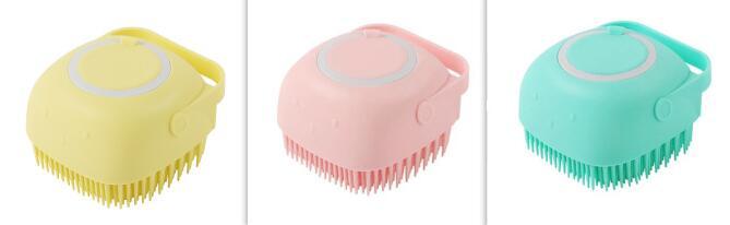 Silicone Dog Bath Brush 2-in-1 Grooming & Shampoo Dispenser