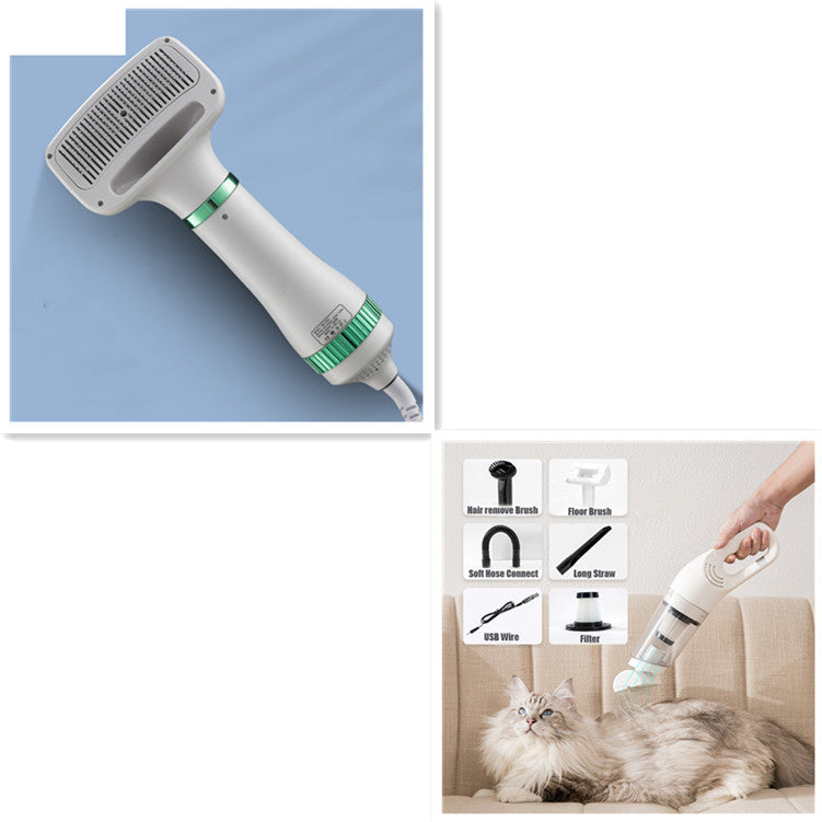 2-in-1 Pet Hair Dryer & Grooming Brush – Quiet & Fast Drying for Dogs and Cats
