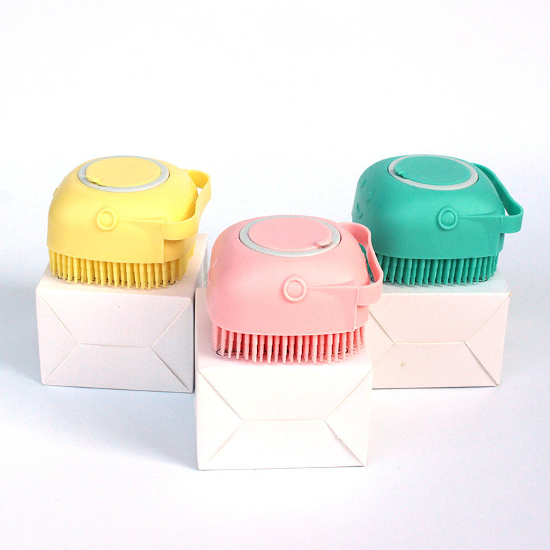 Silicone Dog Bath Brush 2-in-1 Grooming & Shampoo Dispenser